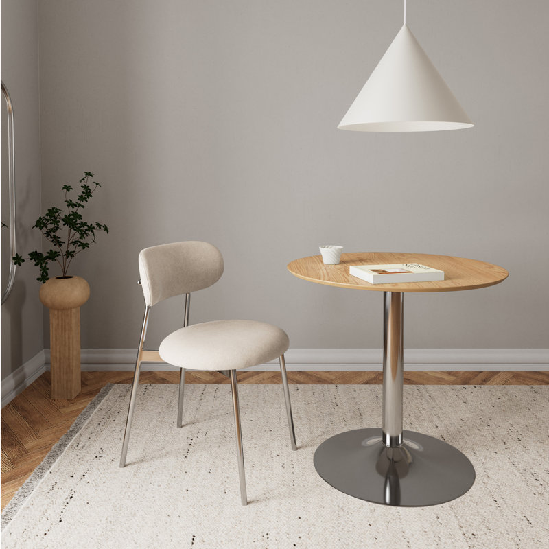 Dining Table with Stainless Steel Base