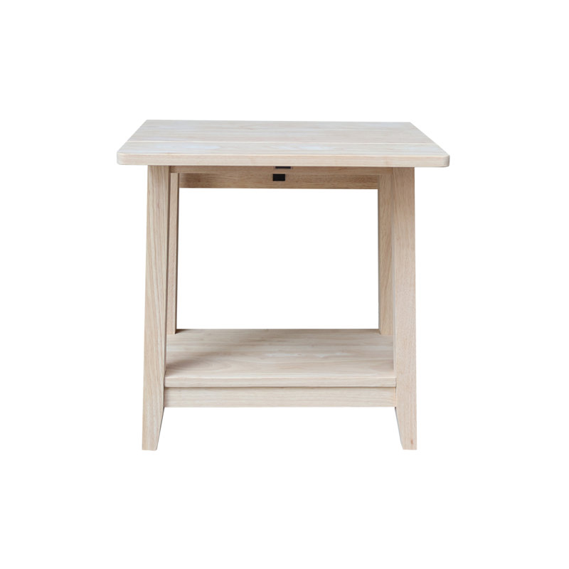 Keiandre Solid Wood End Table, Unfinished