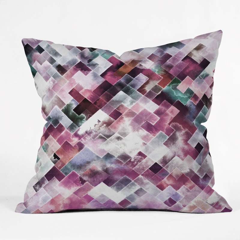 Ninola Design Moody Geometry Throw Pillow, 18" x 18", Purple/Gray