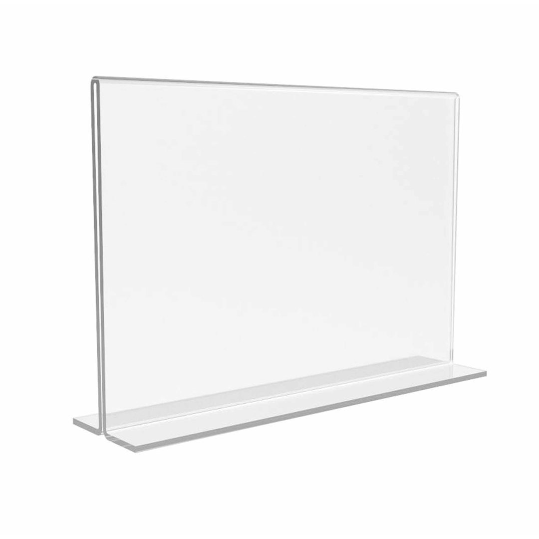 6" x 4" Clear Acrylic Sign Holder for Tabletops, Horizontal Table Tent Frame Photo Sign Menu (Set of 24) FixtureDisplays