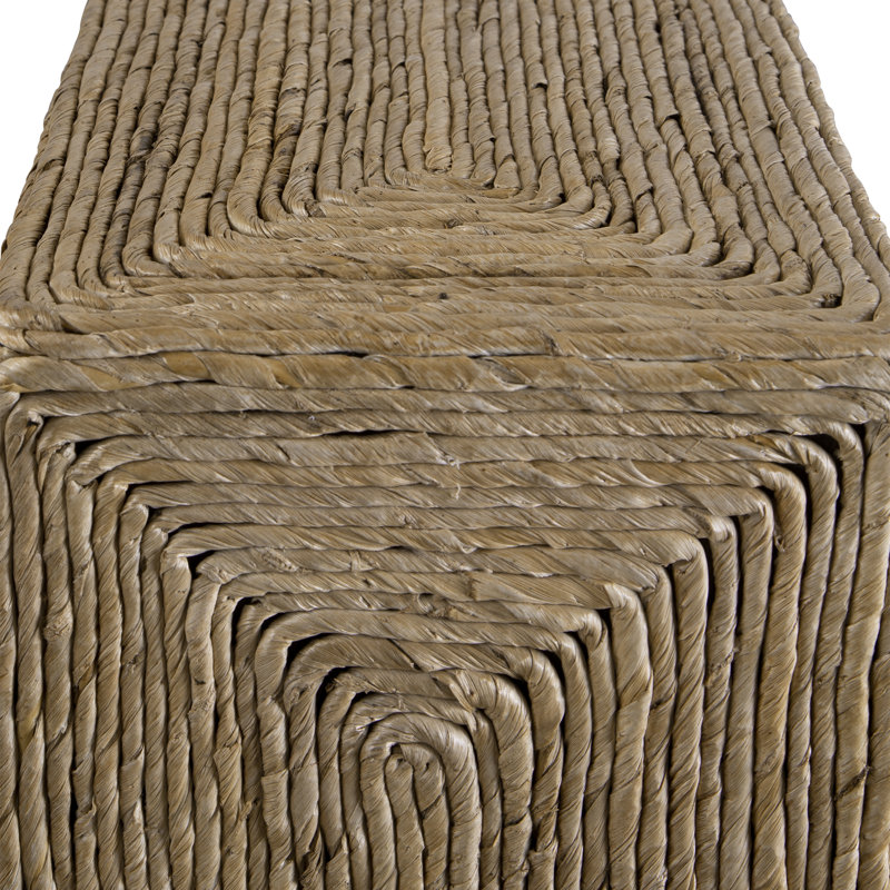 Evana Open Storage Woven End Table