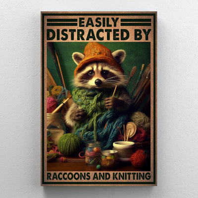 " Raccoons And Knitting "