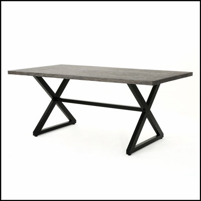 Rolando Outdoor Aluminum Dining Table with Durable Steel Frame for Weather-Resistant and Stylish Patio Use