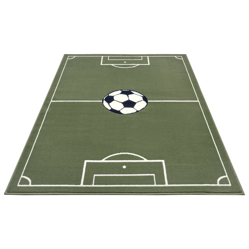 Short pile children's rug Estadio green, Rectangle 80 x 150cm