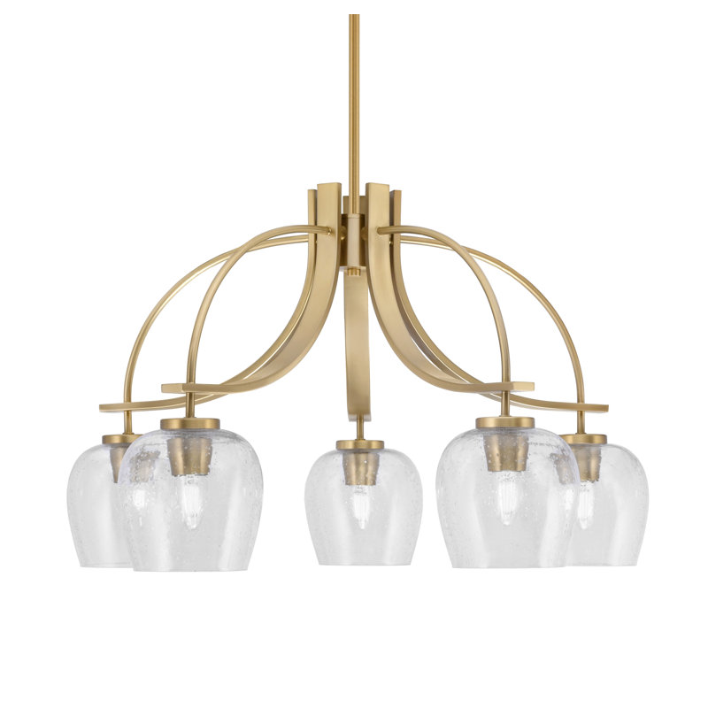 Lustre Cavella, Laiton New Age, H 16,5 po x l 27,25 po x P 27,25 po, 5