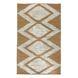 Warren Geometric Area Rug in Orange/White
