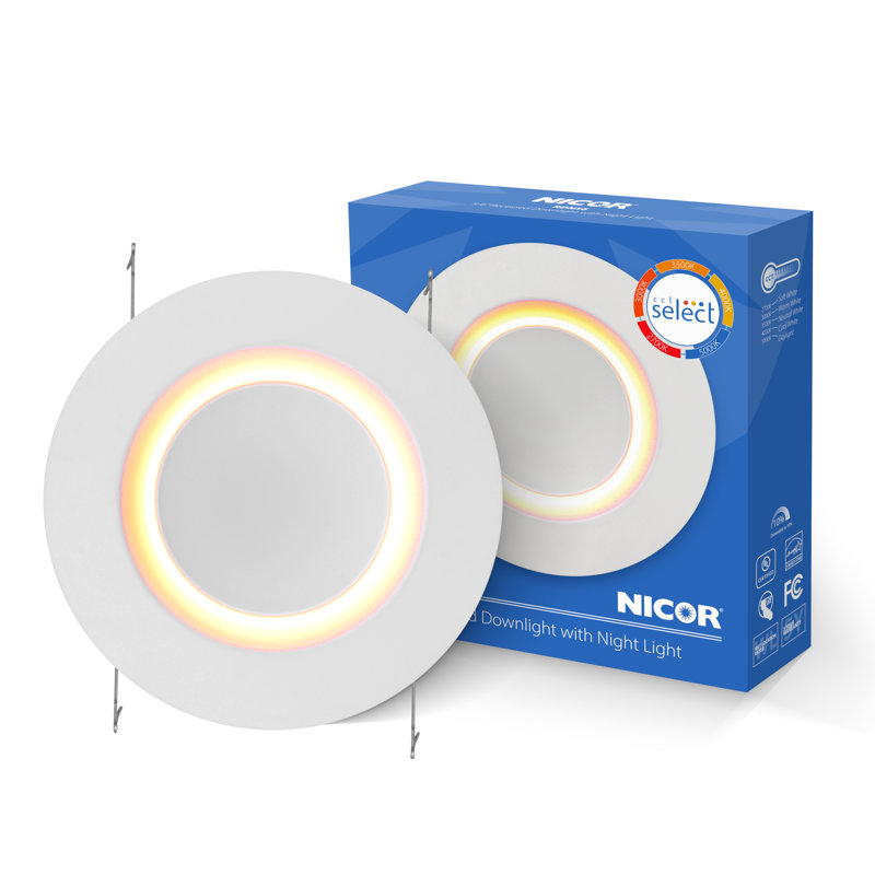 5"/6" White Selectable LED Downlight With Night Light Feature