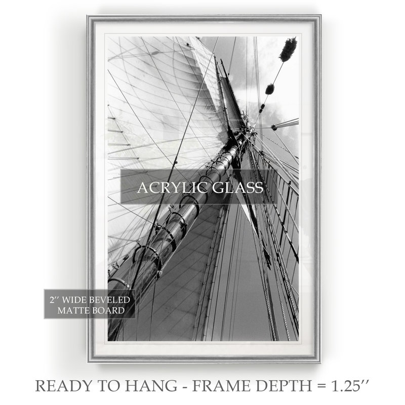 « set voile ii », impression sur toile, H 30,5 po x l 42,5 po x P 1,5 po, Argent