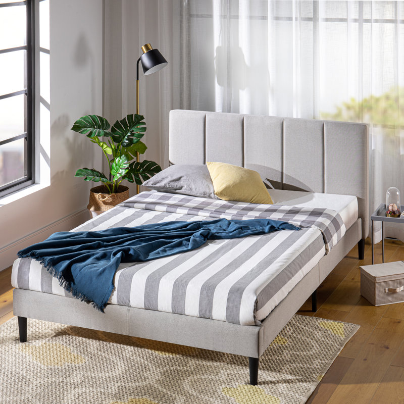 Daneshia Upholstered Platform Bed, Full, Gray