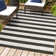 Haylia Two-Tone Wide Stripe Black/Cream Indoor/Outdoor Rug