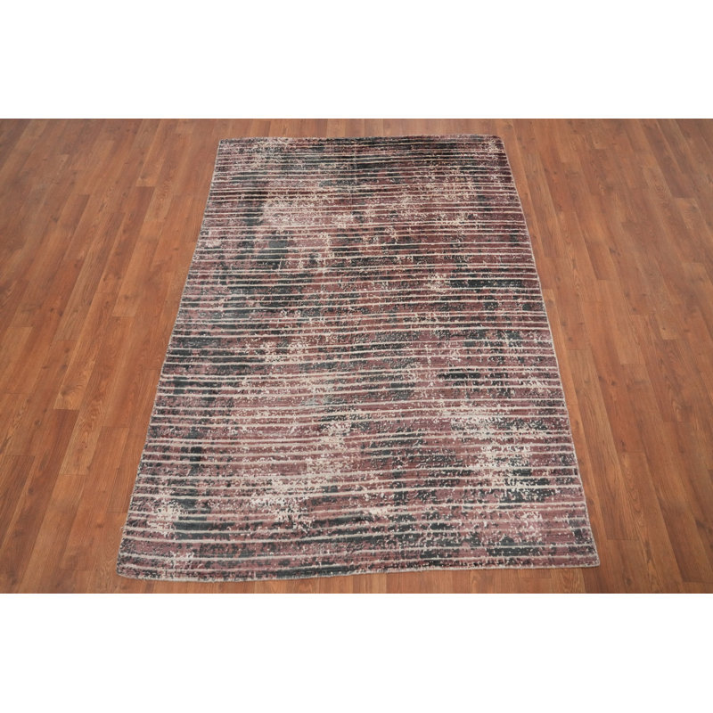 Tapis abstrait fait à la main 4 x 6 pour les salons modernes et les espaces
