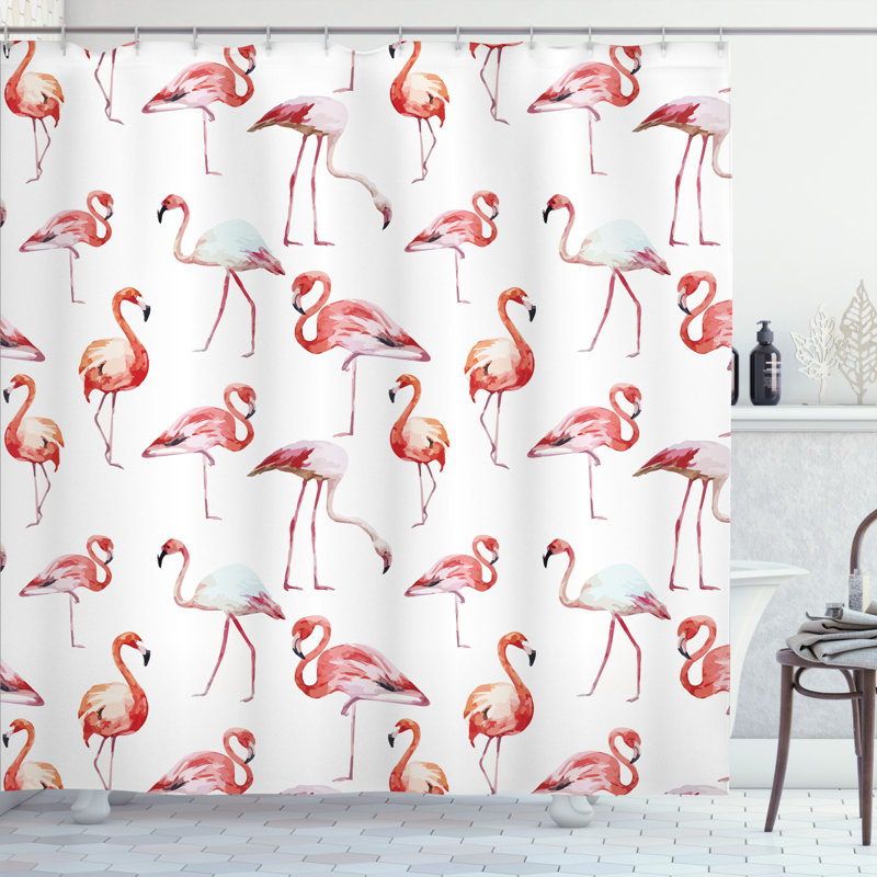 Shower Curtain with Hooks Included, 69" H x 105" W