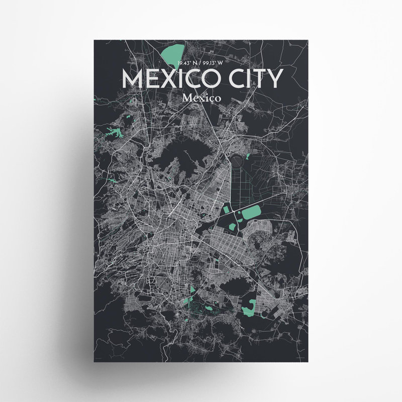 Mexico City Map In Dream - No Frame Print, 36cm H x 24cm W x 0.05cm D