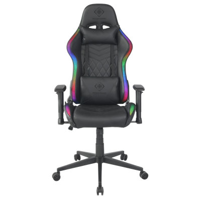 Deltaco Gaming Adjustable Reclining Ergonomic Faux Leather Swiveling PC & Racing Game Chair in Black