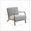 Chaise d'appoint rustique à dossier en rotin avec structure en bois franc massif, parfaite pour ajouter une touche de nature à vos intérieurs.-803604389