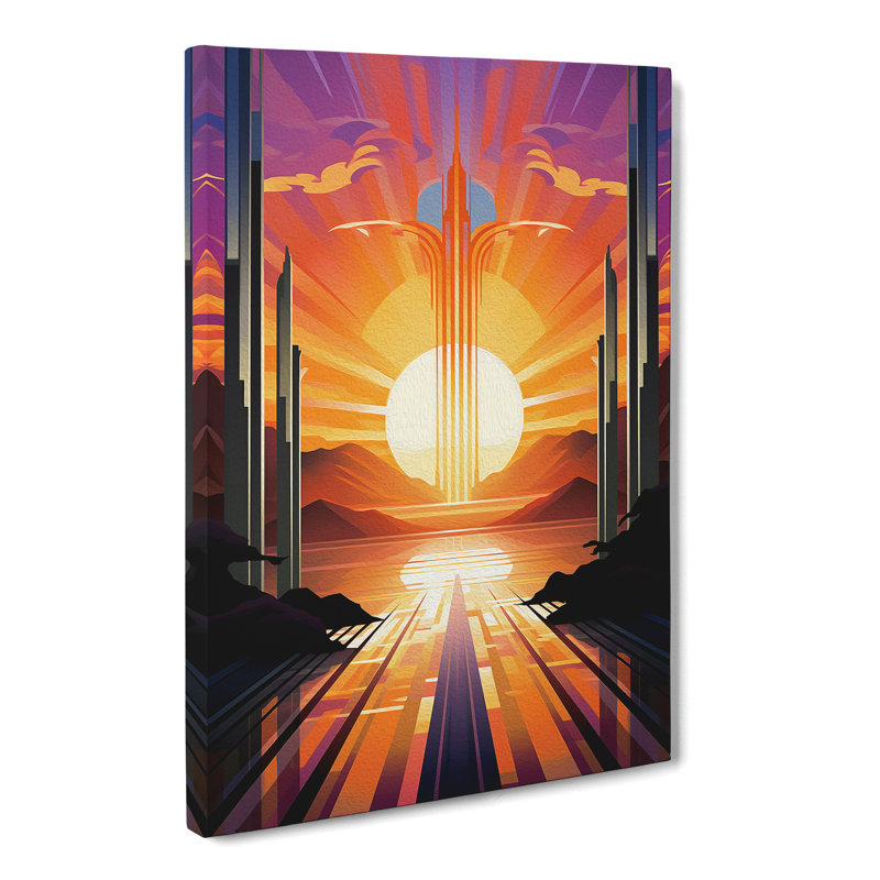 Deco Sunset Futurism - Print, 50cm H x 35cm W x 3cm D