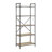 Antique Oak & Sandy Gray Bookshelf - Modern Industrial Open-Frame Design With Metal Tubes 5 Wooden Shelves For Storage And Display Construction Color Mix 26" X 14" 63 Rustic Style Steel Books Decor-121110959