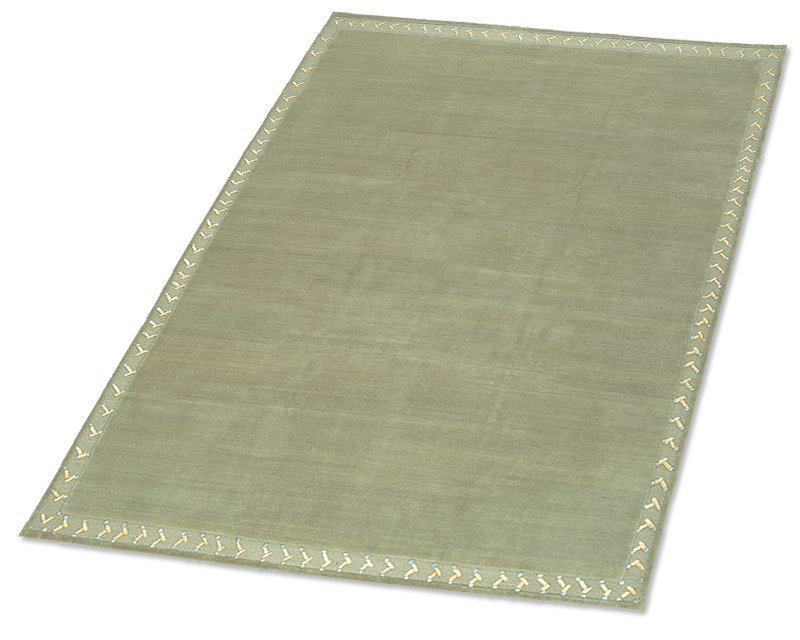 Doodles Wool Oriental Area Rug in Green, Rectangle 6' x 9'