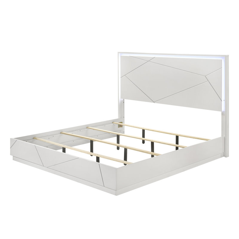 Esther White & Silver High Glossbed W/LED