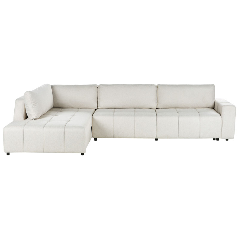 4 Seater Fabric Corner Sofa Bed with Storage Chantea, Left Hand Facing, Beige
