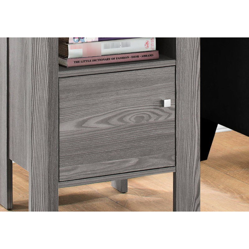 Élégante table d'appoint en stratifié gris - convient au salon et à la chambre à coucher