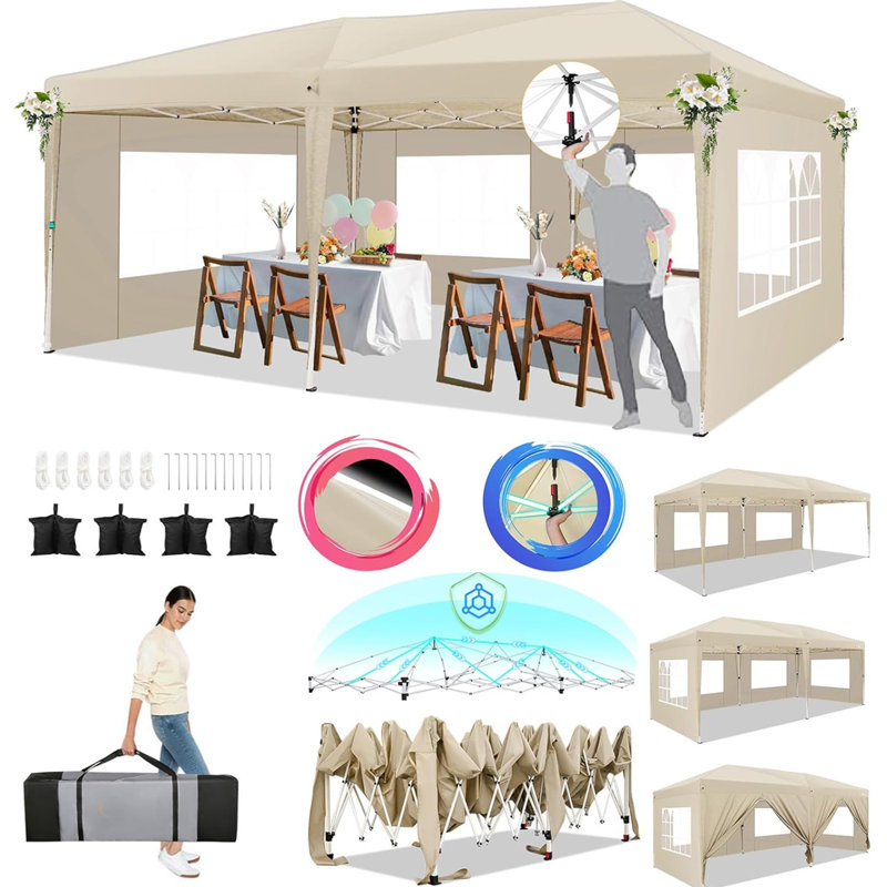 236'' W x 118'' D Metal Canopy, Khaki