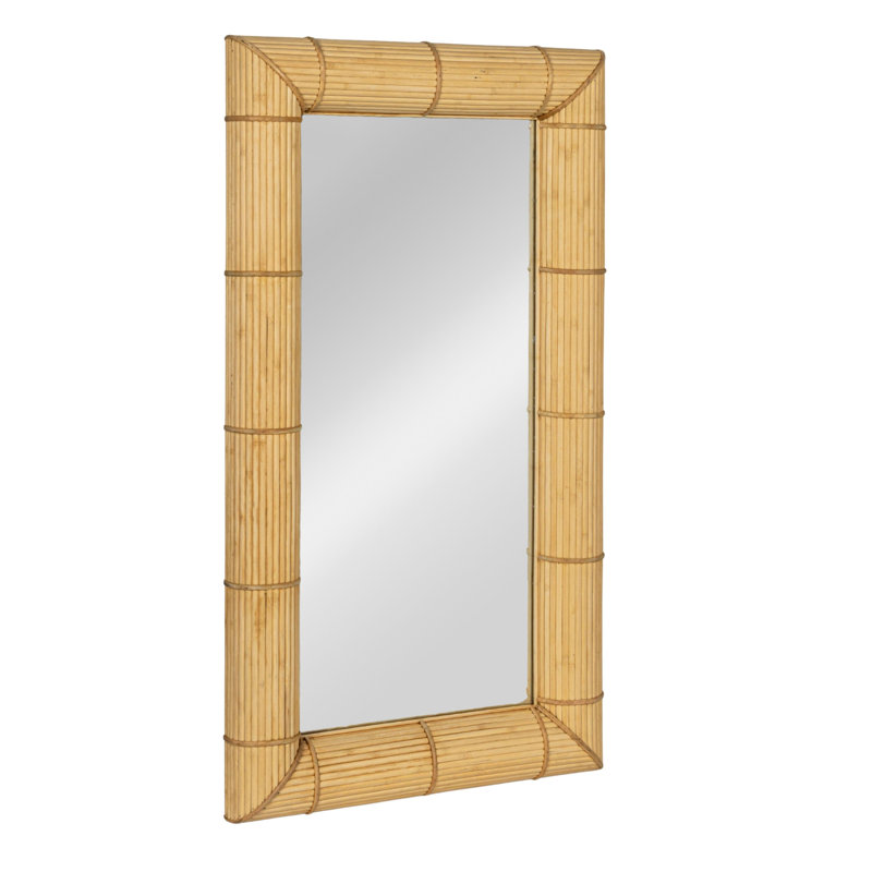 Bamboo Rectangular Wall Mirror, Natural