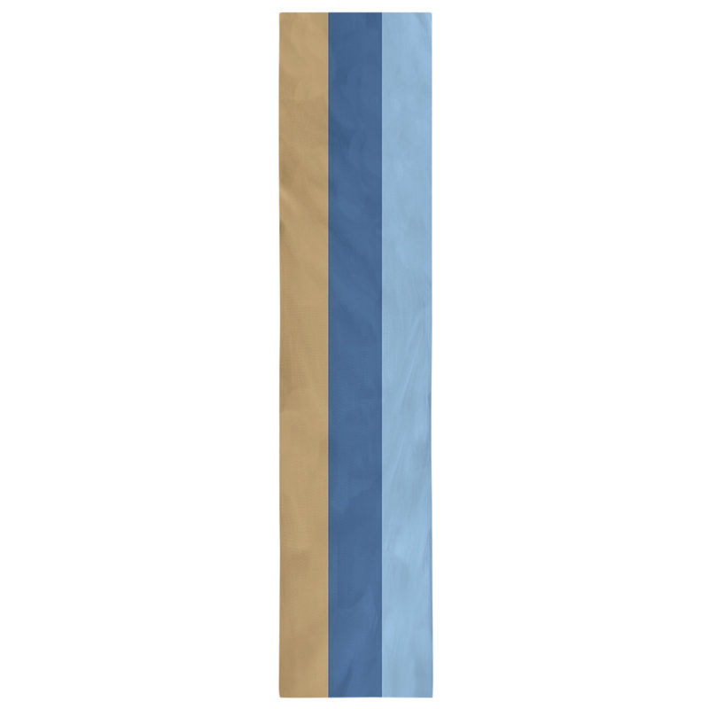 Chemin de table Seattle, Kansas, 90 po x 16 po, Or / bleu royal / bleu poudre