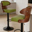 Tabouret de bar pivotant réglable - dossier en bois massif et siège en cuir synthétique - utilisation moderne dans la cuisine / le bar