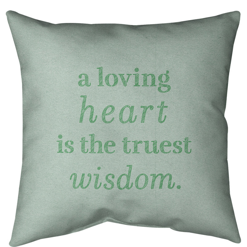 Coussin de sol amour & sagesse, H 28 po x l 28 po, Vert
