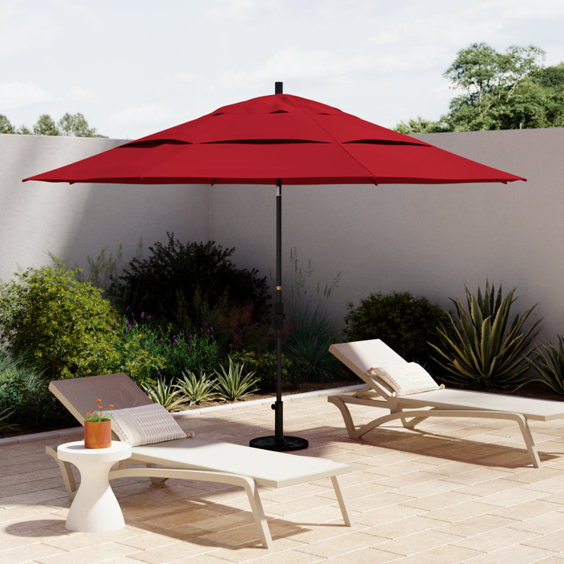 Parasol de marché 11 pi Brent, Toile Sunbrella® rouge Jockey