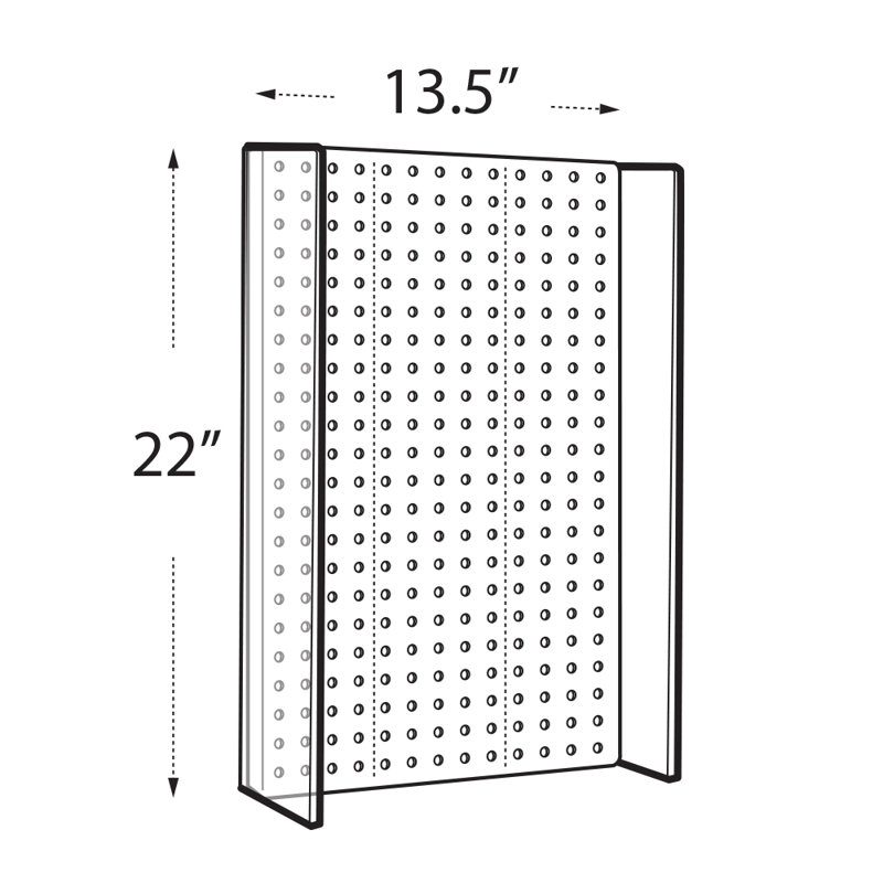 13.5"W x 22"H Pegboard Powerwing Display