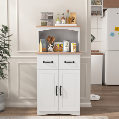 Armoire de cuisine en bois avec garde-manger blanc