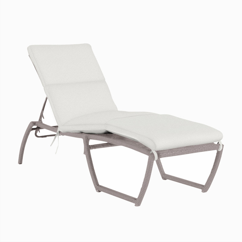 Skye 80.5" Long Reclining Single Chaise with Cushions, Oyster, No Welt, Linen Chambray