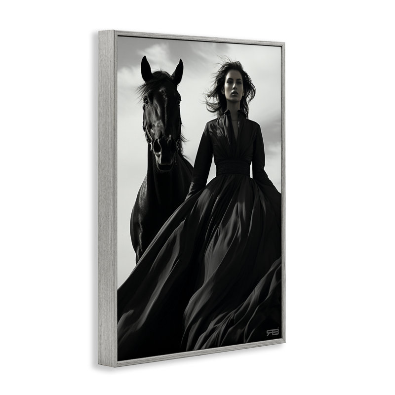 Art tendance femme avec cheval, estampe numérique par RB, Estampe numérique Farmhouse, H 24 po x l 16 po