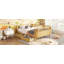 Lit plateforme double en bois pleine grandeur, lit double en bois à profil bas avec rails-1381802384-1381802386