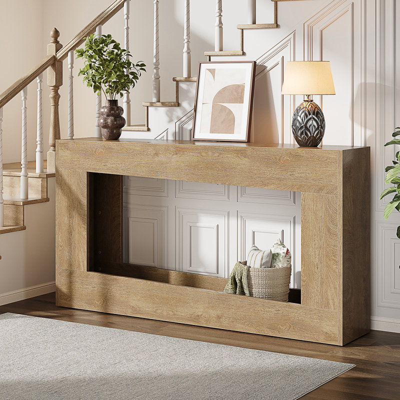 Vividwood 63-Inch Long Console Table, Oak