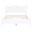Charmant lit plateforme en bois blanc de taille double avec un style rétro et un support à lattes en bois solide