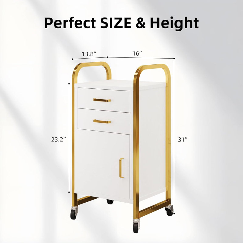Armoire de rangement pour coiffeur Thame, Blanc
