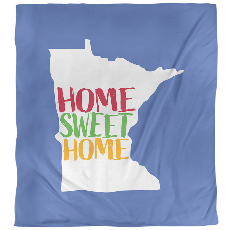 Housse de couette simple pour la maison Minnesota, Housse de couette pour grand lit, Bleu / vert, Microfibre