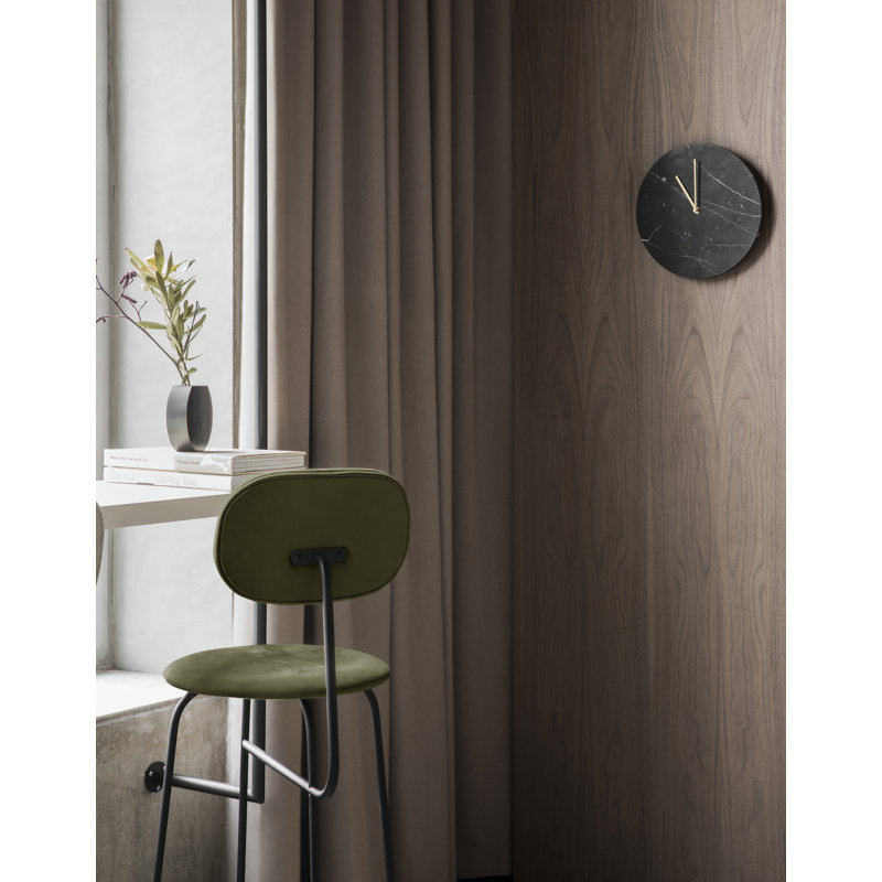 Afteroom Upholstered Stool with Metal Frame, Counter Stool (25" Seat Height), Brown Leather