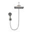 Pomme de douche rectangulaire réglable haute pression double 12 po avec douchette à 6 jets-112255222