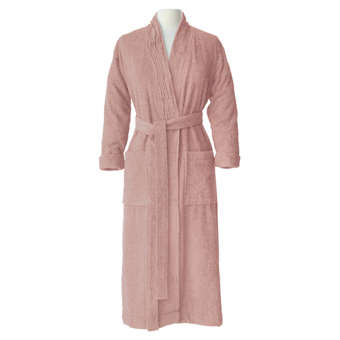 Peignoir 100% coton avec poches, Grand / Très grand, Vieux rose
