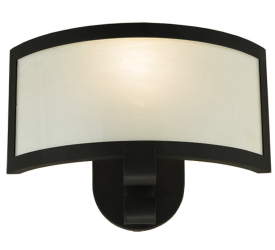 Volta 1 - Light Armed Sconce, Blackwash, Cream Trumpet