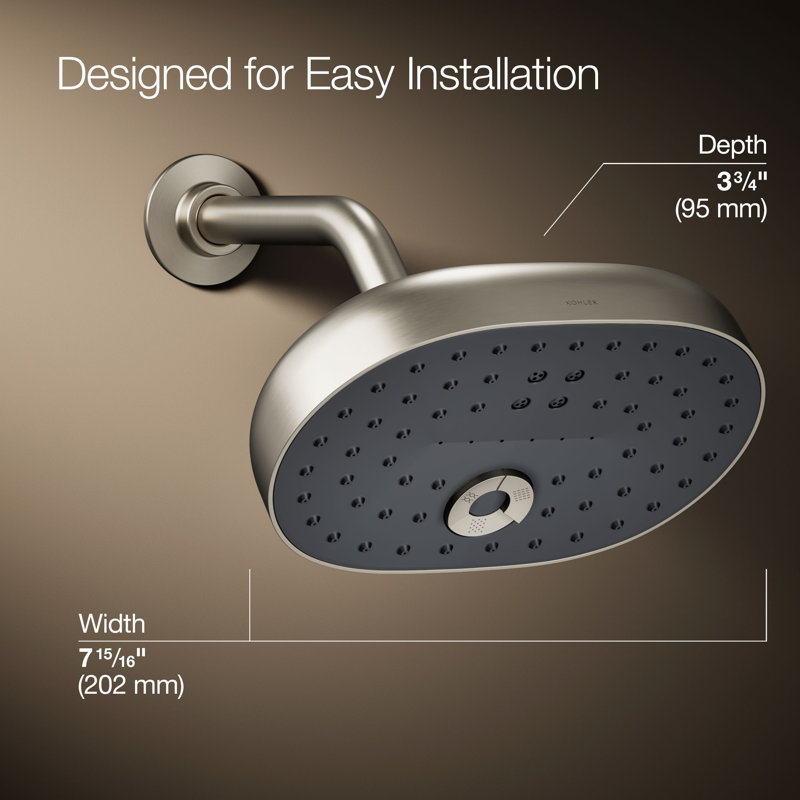 Statement2.5 GPM Oval Multifunction Showerhead with Katalyst Air-Induction Technology, Vibrant  Brushed Nickel