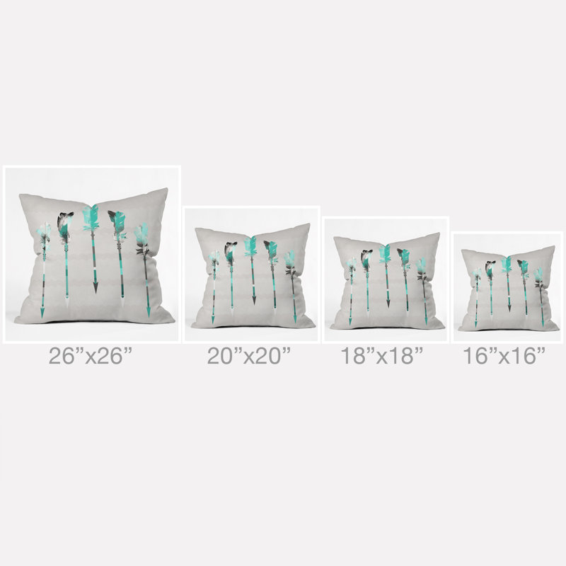 Coussin décoratif intérieur / extérieur Iveta Abolina, 16 po x 16 po, Bleu sarcelle