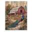 Peacock at the Farm Garden V - Art mural en bois oiseau - sur bois de pin naturel-279304536