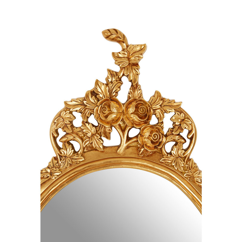 Feathers Flat Wall Mirror, Gold