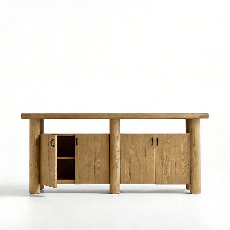 Console champêtre rétro, H 31,89 po x l 70,87 po x P 17,72 po