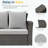 67.7" 3-Seat All-Weather Wicker Patio Sofa with Thick Gray Cushions, Black Frame-873009193